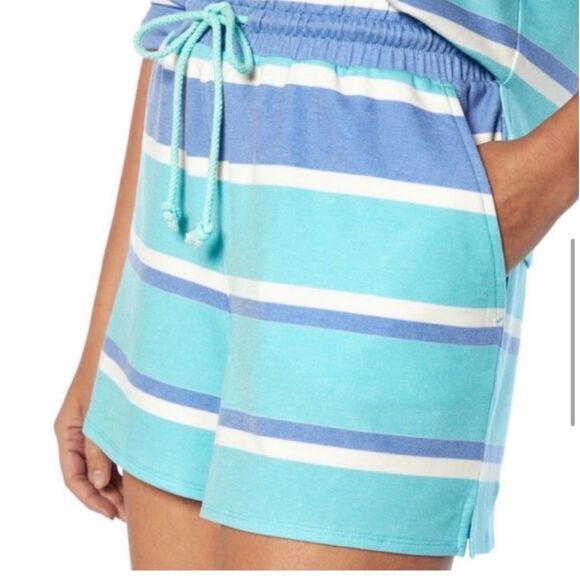 Wildfox Women's Sweatshirt & Short Lounge Set blue stripe SMALL NWT$160 - Picture 4 of 8